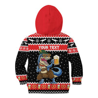 Personalized German T-Rex Christmas Kid Hoodie Funny Beer Dinosaur Xmas - Wonder Print Shop