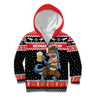 Personalized German T-Rex Christmas Kid Hoodie Funny Beer Dinosaur Xmas - Wonder Print Shop