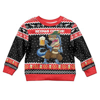 Personalized German T-Rex Christmas Kid Ugly Christmas Sweater Funny Beer Dinosaur Xmas - Wonder Print Shop