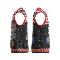 Personalized German T-Rex Christmas Knitted V-Neck Vest Funny Beer Dinosaur Xmas - Wonder Print Shop