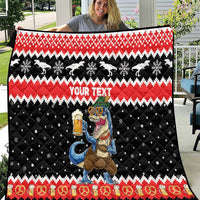 Personalized German T-Rex Christmas Quilt Funny Beer Dinosaur Xmas - Wonder Print Shop