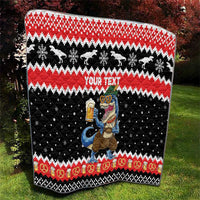 Personalized German T-Rex Christmas Quilt Funny Beer Dinosaur Xmas - Wonder Print Shop