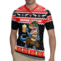 Personalized German T-Rex Christmas Rugby Jersey Funny Beer Dinosaur Xmas - Wonder Print Shop