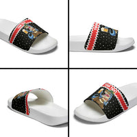 Personalized German T-Rex Christmas Slide Sandals Funny Beer Dinosaur Xmas - Wonder Print Shop