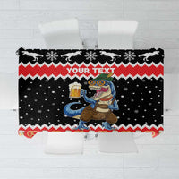 Personalized German T-Rex Christmas Tablecloth Funny Beer Dinosaur Xmas - Wonder Print Shop