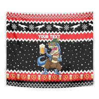 Personalized German T-Rex Christmas Tapestry Funny Beer Dinosaur Xmas - Wonder Print Shop