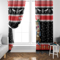 Personalized German T-Rex Christmas Window Curtain Funny Beer Dinosaur Xmas - Wonder Print Shop