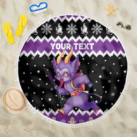 Personalized German Krampus Christmas Beach Blanket German Christmas Legend - Wonder Print Shop