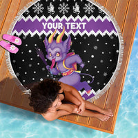 Personalized German Krampus Christmas Beach Blanket German Christmas Legend - Wonder Print Shop