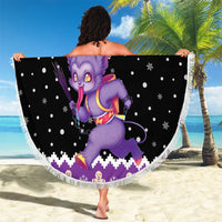 Personalized German Krampus Christmas Beach Blanket German Christmas Legend - Wonder Print Shop