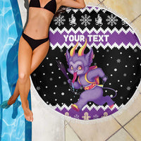 Personalized German Krampus Christmas Beach Blanket German Christmas Legend - Wonder Print Shop