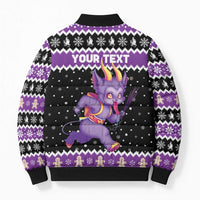 Personalized German Krampus Christmas Bomber Puffer Jacket German Christmas Legend - Wonder Print Shop
