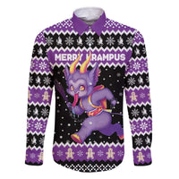 Personalized German Krampus Christmas Family Matching Off The Shoulder Long Sleeve Dress and Hawaiian Shirt German Christmas Legend - Wonder Print Shop