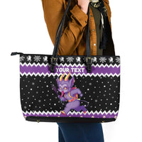 Personalized German Krampus Christmas Leather Tote Bag German Christmas Legend - Wonder Print Shop