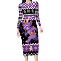 Personalized German Krampus Christmas Long Sleeve Bodycon Dress German Christmas Legend - Wonder Print Shop
