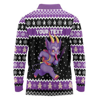 Personalized German Krampus Christmas Long Sleeve Polo Shirt German Christmas Legend - Wonder Print Shop