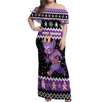 Personalized German Krampus Christmas Off Shoulder Maxi Dress German Christmas Legend - Wonder Print Shop