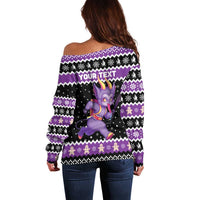 Personalized German Krampus Christmas Off Shoulder Sweater German Christmas Legend - Wonder Print Shop