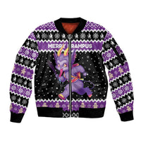 Personalized German Krampus Christmas Sleeve Zip Bomber Jacket German Christmas Legend - Wonder Print Shop