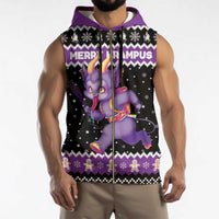 Personalized German Krampus Christmas Sleeveless Zip Hoodie German Christmas Legend - Wonder Print Shop