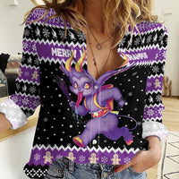 Personalized German Krampus Christmas Women Casual Shirt German Christmas Legend - Wonder Print Shop