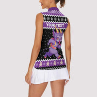 Personalized German Krampus Christmas Women Sleeveless Polo Shirt German Christmas Legend - Wonder Print Shop