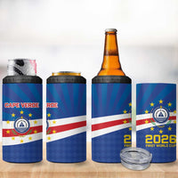 Cape Verde Football 2026 4 in 1 Can Cooler Tumbler Historic First World Cup Appearance - Wonder Print Shop