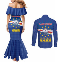 Cape Verde Football 2026 Couples Matching Mermaid Dress and Long Sleeve Button Shirt Historic First World Cup Appearance - Wonder Print Shop