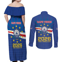 Cape Verde Football 2026 Couples Matching Off Shoulder Maxi Dress and Long Sleeve Button Shirt Historic First World Cup Appearance - Wonder Print Shop