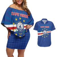 Cape Verde Football 2026 Couples Matching Off Shoulder Short Dress and Hawaiian Shirt Historic First World Cup Appearance - Wonder Print Shop