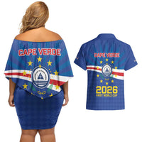 Cape Verde Football 2026 Couples Matching Off Shoulder Short Dress and Hawaiian Shirt Historic First World Cup Appearance - Wonder Print Shop