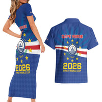 Cape Verde Football 2026 Couples Matching Short Sleeve Bodycon Dress and Hawaiian Shirt Historic First World Cup Appearance - Wonder Print Shop