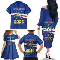 Cape Verde Football 2026 Family Matching Off The Shoulder Long Sleeve Dress and Hawaiian Shirt Historic First World Cup Appearance - Wonder Print Shop