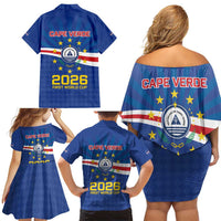 Cape Verde Football 2026 Family Matching Off Shoulder Short Dress and Hawaiian Shirt Historic First World Cup Appearance - Wonder Print Shop