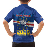 Cape Verde Football 2026 Family Matching Short Sleeve Bodycon Dress and Hawaiian Shirt Historic First World Cup Appearance - Wonder Print Shop
