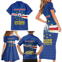 Cape Verde Football 2026 Family Matching Short Sleeve Bodycon Dress and Hawaiian Shirt Historic First World Cup Appearance - Wonder Print Shop