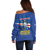 Cape Verde Football 2026 Off Shoulder Sweater Historic First World Cup Appearance - Wonder Print Shop