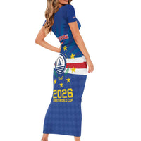 Cape Verde Football 2026 Short Sleeve Bodycon Dress Historic First World Cup Appearance - Wonder Print Shop