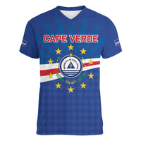 Cape Verde Football 2026 Women V-Neck T-Shirt Historic First World Cup Appearance - Wonder Print Shop
