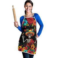 Seis Siete Dia de los Muertos Apron Mexican Funny 67 Calaca Skeleton Sombrero - Wonder Print Shop