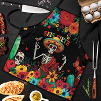 Seis Siete Dia de los Muertos Apron Mexican Funny 67 Calaca Skeleton Sombrero - Wonder Print Shop