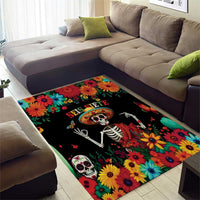 Seis Siete Dia de los Muertos Area Rug Mexican Funny 67 Calaca Skeleton Sombrero - Wonder Print Shop