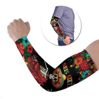 Seis Siete Dia de los Muertos Arm Sleeves Mexican Funny 67 Calaca Skeleton Sombrero - Wonder Print Shop