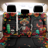 Seis Siete Dia de los Muertos Back Car Seat Cover Mexican Funny 67 Calaca Skeleton Sombrero - Wonder Print Shop
