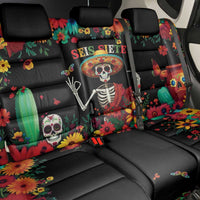 Seis Siete Dia de los Muertos Back Car Seat Cover Mexican Funny 67 Calaca Skeleton Sombrero - Wonder Print Shop