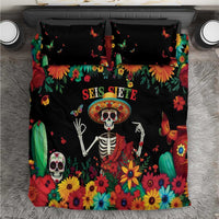 Seis Siete Dia de los Muertos Bedding Set Mexican Funny 67 Calaca Skeleton Sombrero - Wonder Print Shop
