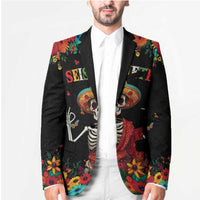 Seis Siete Dia de los Muertos Blazer Mexican Funny 67 Calaca Skeleton Sombrero - Wonder Print Shop