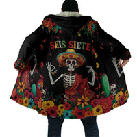 Seis Siete Dia de los Muertos Cloak Mexican Funny 67 Calaca Skeleton Sombrero - Wonder Print Shop