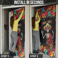 Seis Siete Dia de los Muertos Door Cover Mexican Funny 67 Calaca Skeleton Sombrero - Wonder Print Shop