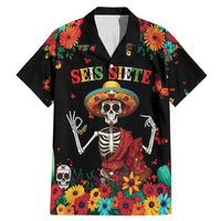 Seis Siete Dia de los Muertos Family Matching Mermaid Dress and Hawaiian Shirt Mexican Funny 67 Calaca Skeleton Sombrero - Wonder Print Shop